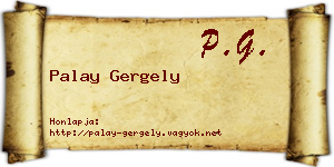 Palay Gergely névjegykártya